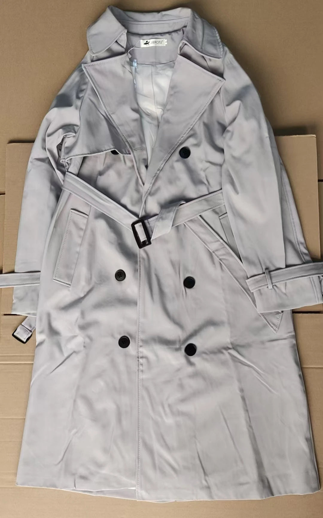 S-3XL   Windbreaker Mid to Long Knee Length Trench Coat New Falling Coat Goddess Fan British Style Windbreaker