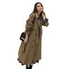 S-3XL   Windbreaker Mid to Long Knee Length Trench Coat New Falling Coat Goddess Fan British Style Windbreaker