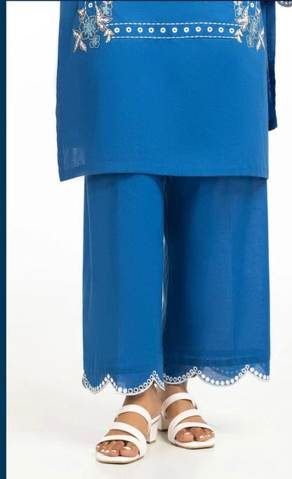 Gul-Ahmed - Original Pakistani 3 PCS Cambric Embroidered Shirt, Trouser And Cotton Silk Dupatta