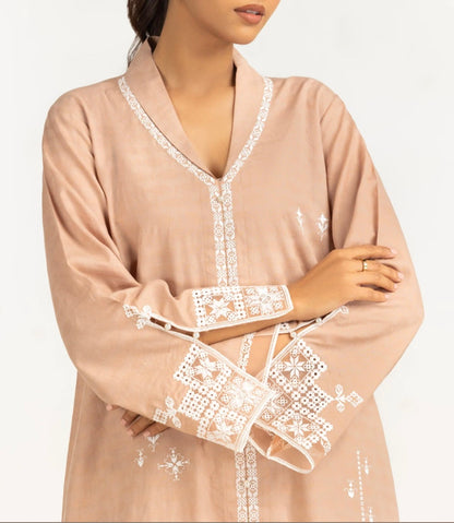 Gul Ahmed Original Pakistani 2 PCS Cotton Jacquard Embroidered Co-Ord Set