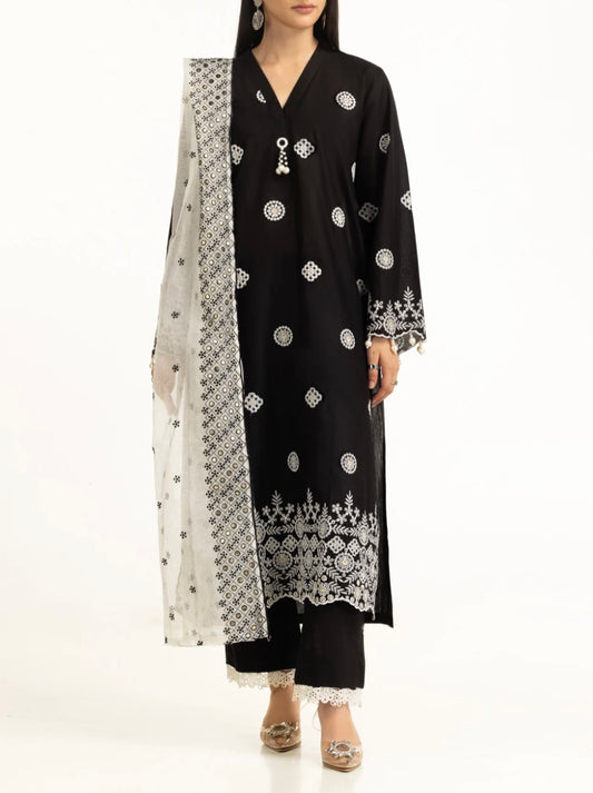 Gul Ahmed Original Pakistani 3 PC Lawn Schiffli Embroidered Suit