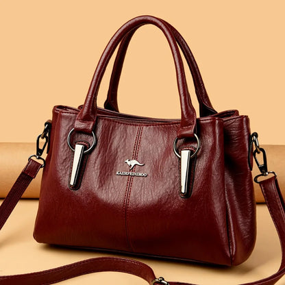 Genuine 3Layers High Quality Soft PU Leather Ladies Shoulder Crossbody Bags for Women  Luxury Handbags  Women  Designer A Main