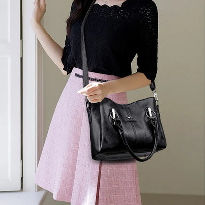 Genuine 3Layers High Quality Soft PU Leather Ladies Shoulder Crossbody Bags for Women  Luxury Handbags  Women  Designer A Main