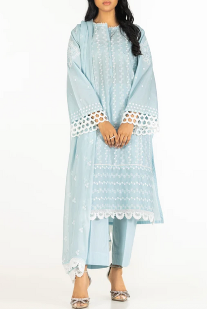 Gul-Ahmed- Original 3 PC Embroidered Chicken Kari Suit