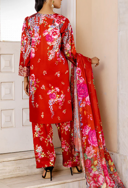 ASIM JOFA - Original EMBROIDERED CHARMEUSE SILK 3 PCS
