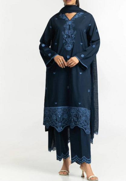 GUL-AHMED ORIGINAL PAKISTANI 3PCS CAMBRIC EMBROIDERED SUIT