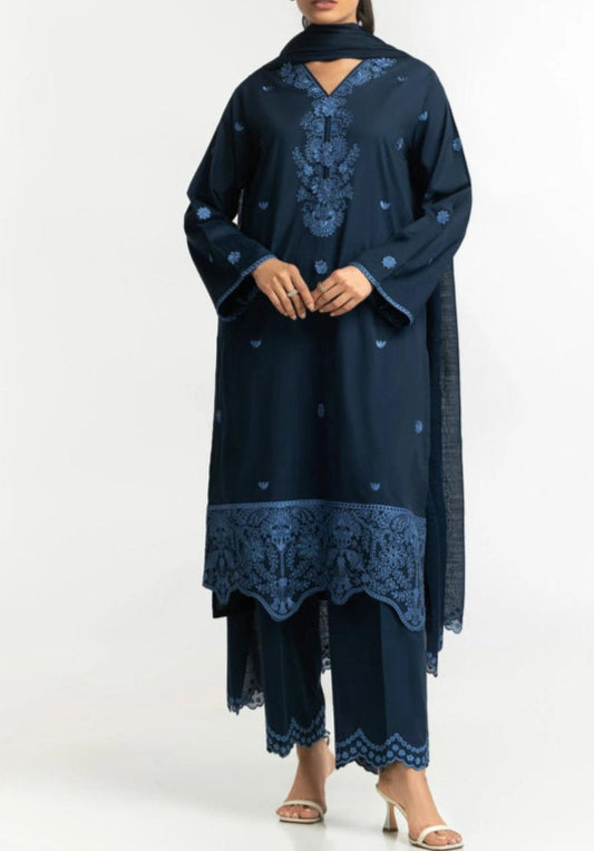 GUL-AHMED ORIGINAL PAKISTANI 3PCS CAMBRIC EMBROIDERED SUIT