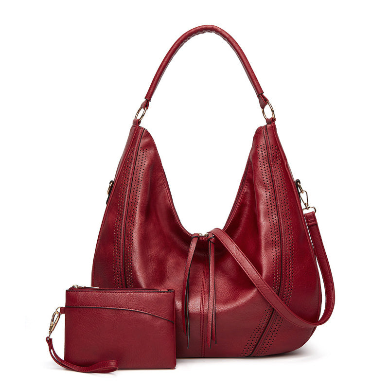 New Trend Retro Large  Capacity Tote Shoulder Bag Tassel Hollow One-shoulder Casual Bag Women's Big Bag Casual Bag