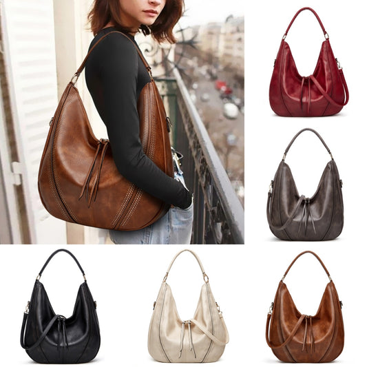 New Trend Retro Large  Capacity Tote Shoulder Bag Tassel Hollow One-shoulder Casual Bag Women's Big Bag Casual Bag